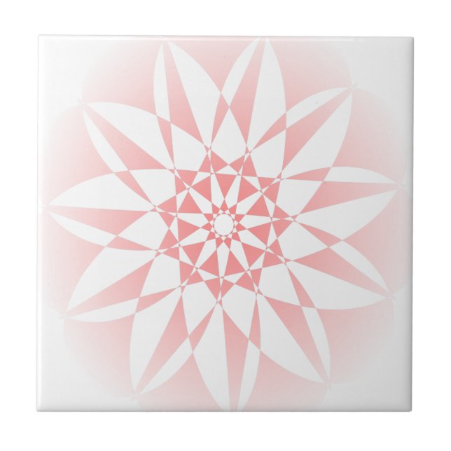 Pretty Pink Floral Gradient Ceramic Tile (Front)