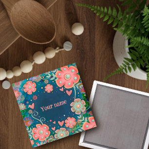 Pretty Pink Floral Hearts Customized Inspirivity Magnet