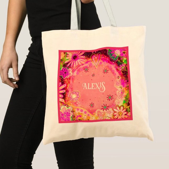Pretty Pink Floral Inspirivity Tote Bag (Creator Uploaded)