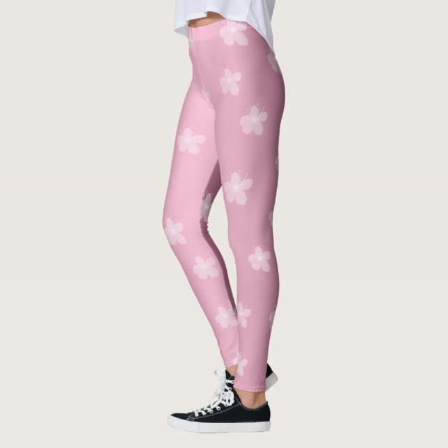 Pretty Pink Floral Leggings (Left)