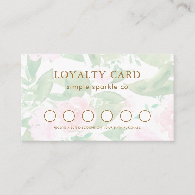 Pretty Pink Floral Loyalty Card (Front)