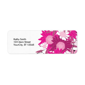 Pretty Pink Floral Pattern Custom Address Labels