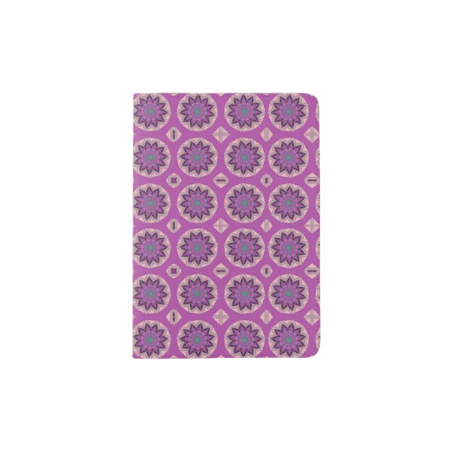 Pretty  Pink floral pattern Passport Holder (Front)