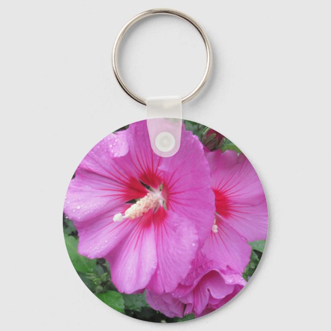 Pretty Pink Floral Photography Keychain (Front)