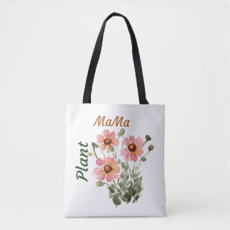 Pretty Pink Floral Plant MaMa - Plant Love Tote Bag