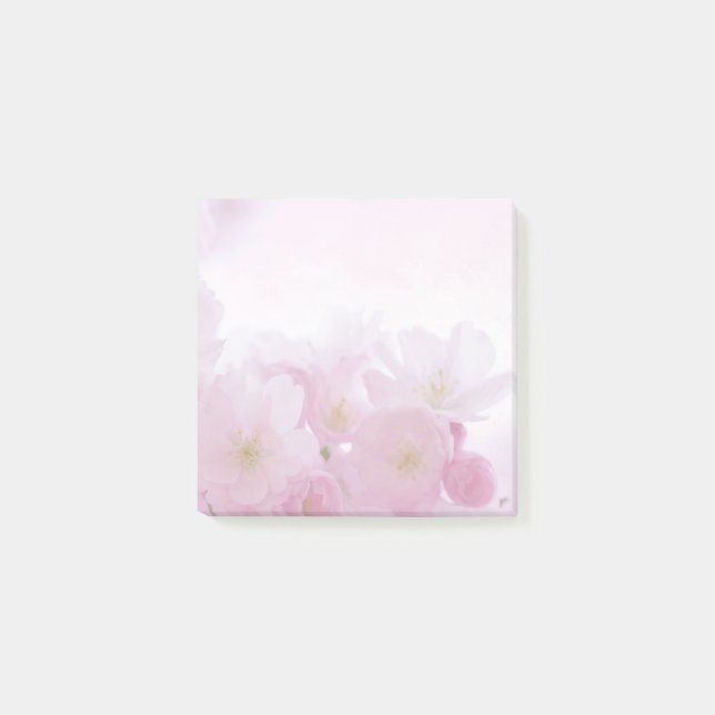Pretty  Pink Floral Post Notes (Front)