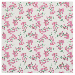Pretty Pink Floral Sprigs Pattern Fabric