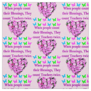PRETTY PINK FLORAL TEACHER DESIGN FABRIC