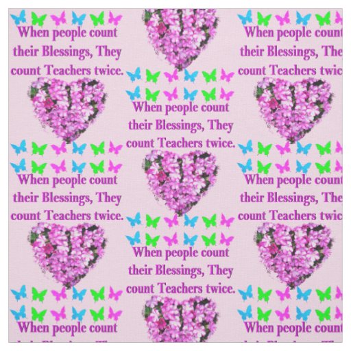 PRETTY PINK FLORAL TEACHER DESIGN FABRIC