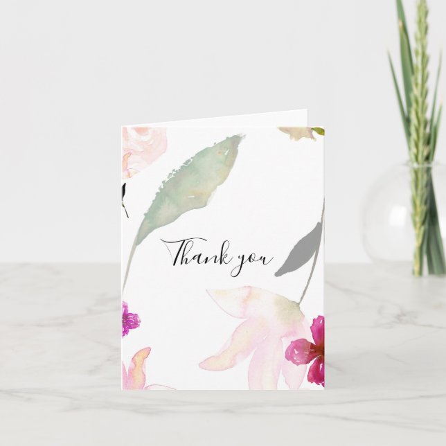 Pretty Pink Floral Thank you (Front)