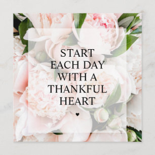 Pretty Pink Floral Thank You Note Card