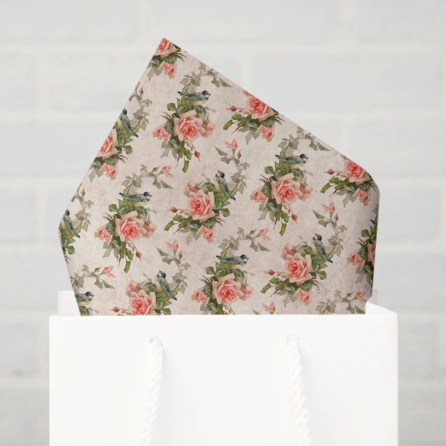 Pretty Pink Floral Tissue Paper (Gift Bag)