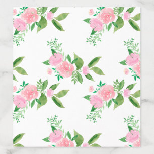 Pretty Pink Floral with Greenery Wedding Envelope Liner