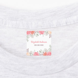 Pretty Pink Florals Kids' Labels
