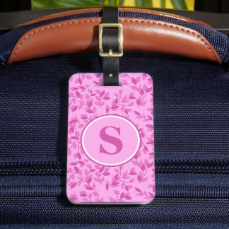 Pretty Pink Florals Monogram Personalized Luggage Tag