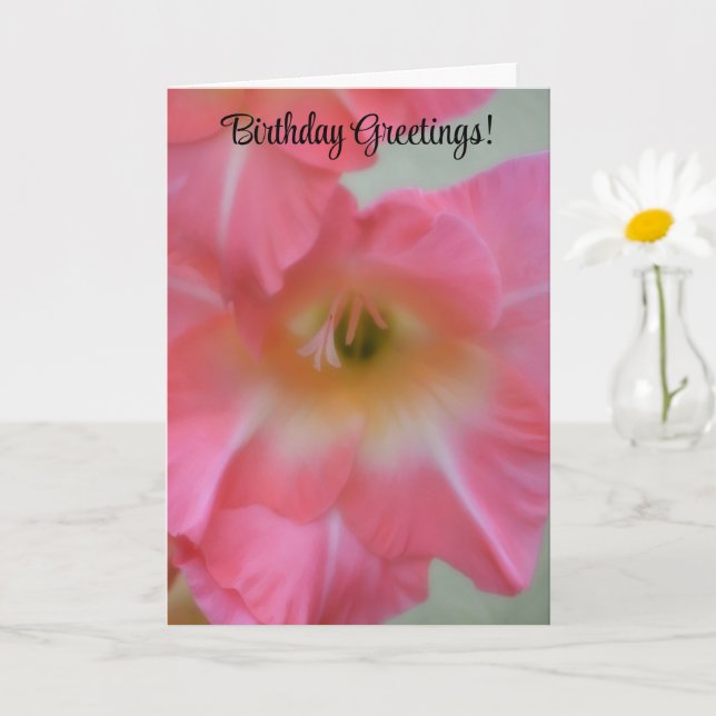 Pretty Pink Flower Birthday Card (Small Plant)