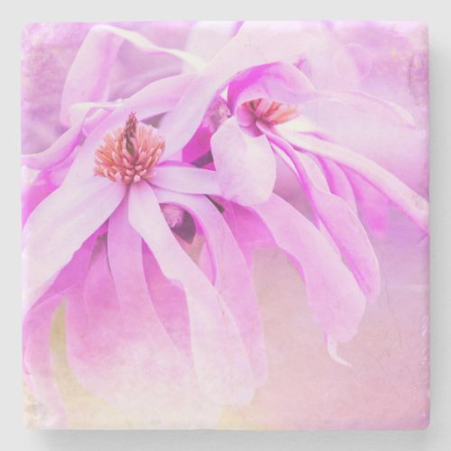 Pretty Pink Flower Blossoms Stone Coaster