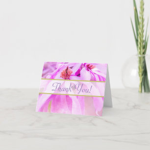 Pretty Pink Flower Blossoms Thank You Card