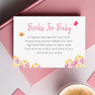 Pretty Pink Flower Books For Baby Card