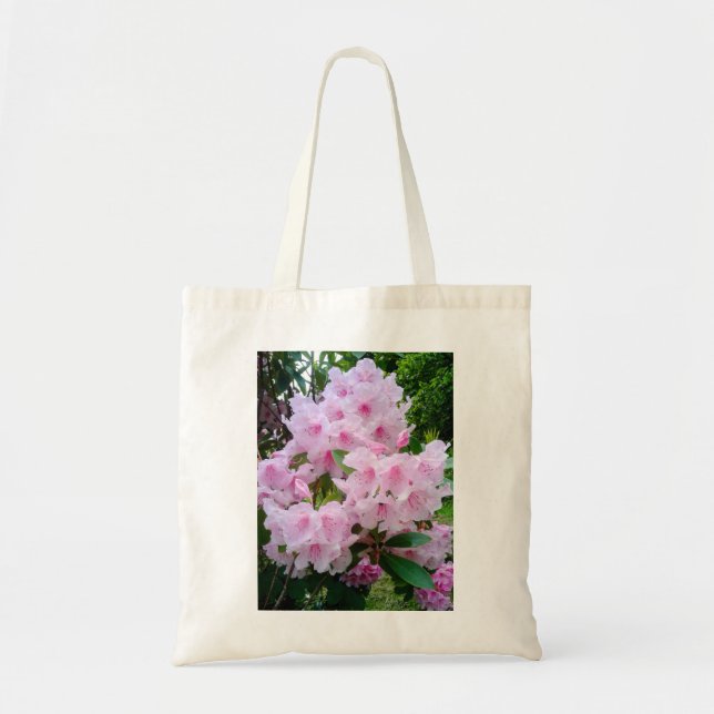 Pretty Pink Flower Floral Canvas Tote Bag (Front)
