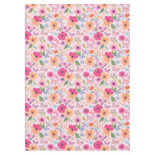 Pretty Pink Flower Garden Tablecloth