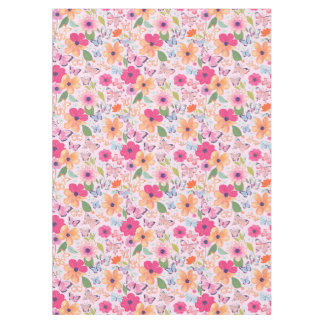 Pretty Pink Flower Garden Tablecloth