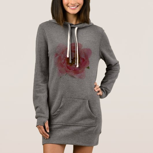 Pretty pink flower hoodie dress (Front)