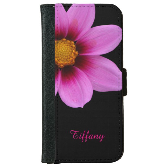 Pretty Pink Flower iPhone 6 Wallet Case (Front)