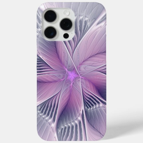 Pretty Pink Flower Modern Abstract Fractal Art iPhone 15 Pro Max Case