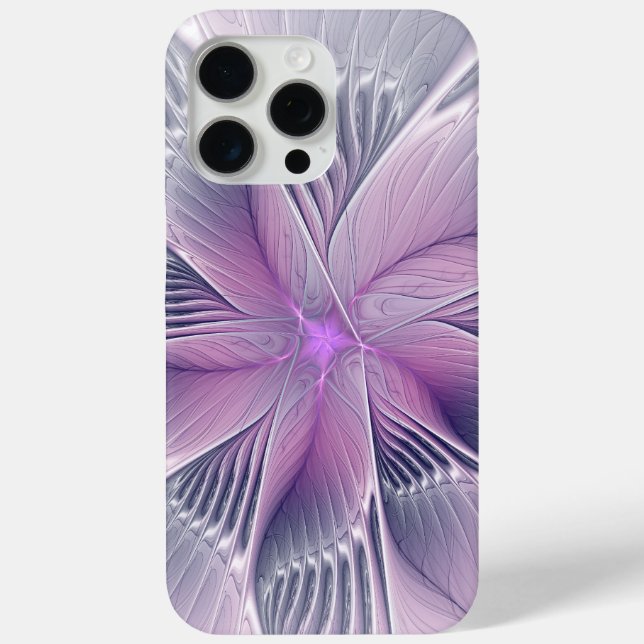 Pretty Pink Flower Modern Abstract Fractal Art Case-Mate iPhone Case (Back)