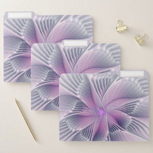 Pretty Pink Flower Modern Abstract Fractal Art File Folder