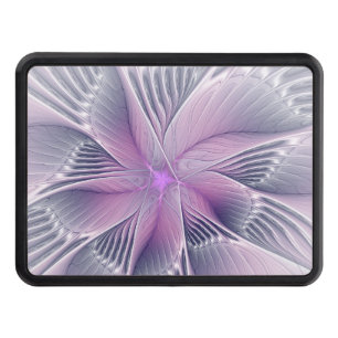Pretty Pink Flower Modern Abstract Fractal Art Hitch Cover