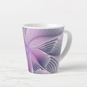 Pretty Pink Flower Modern Abstract Fractal Art Latte Mug