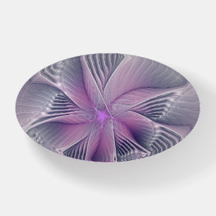 Pretty Pink Flower Modern Abstract Fractal Art Paperweight