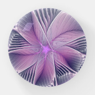 Pretty Pink Flower Modern Abstract Fractal Art Paperweight
