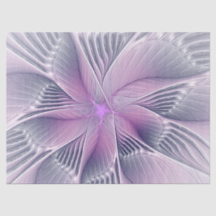 Pretty Pink Flower Modern Abstract Fractal Art Tissue Paper