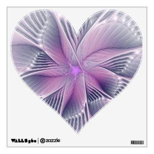 Pretty Pink Flower Modern Abstract Fractal Art Wall Decal
