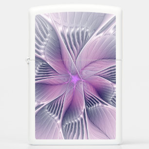 Pretty Pink Flower Modern Abstract Fractal Art Zippo Lighter