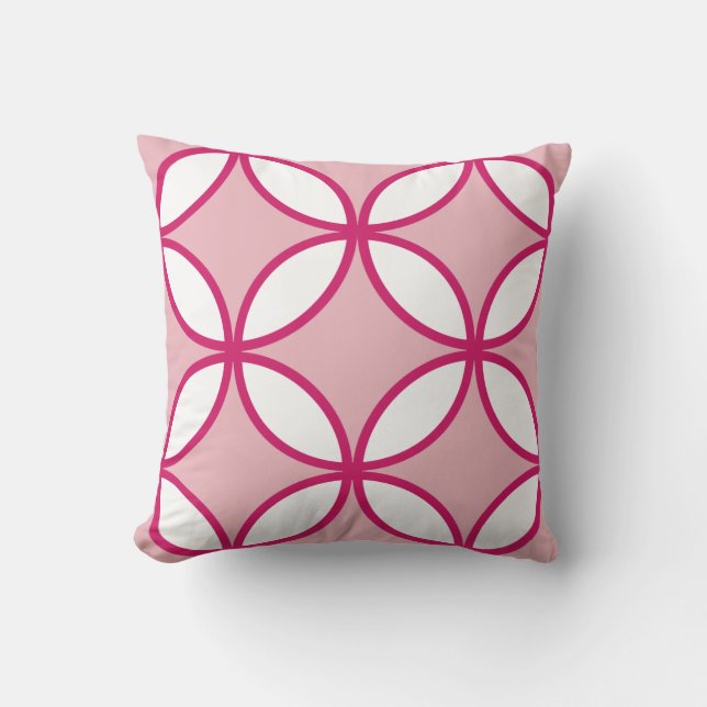 Pretty pink flower petal pattern on pink throw pillow (Front)