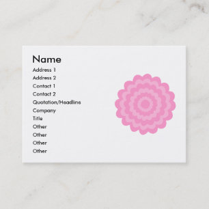 Pretty pink flower. White Background. Business Card