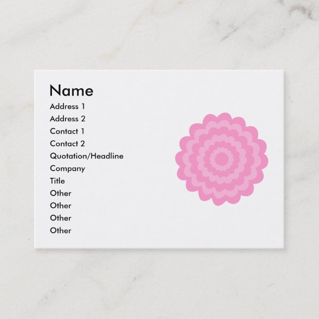 Pretty pink flower. White Background. Business Card (Front)