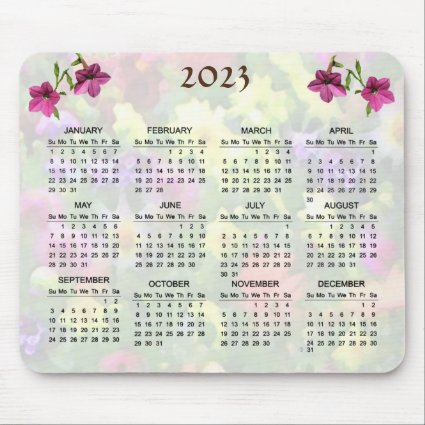 Pretty Pink Flowers 2023 Floral Nature Calendar 