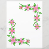 Pink Floral Bordered Scrapbook Paper