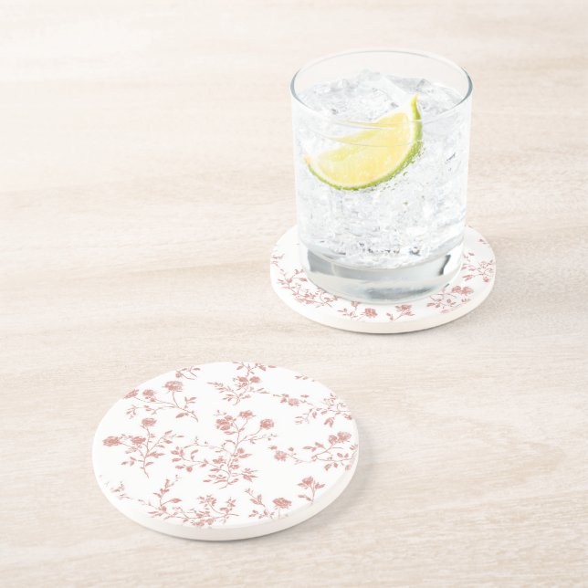 Pretty Pink Flowers Coaster (Side)