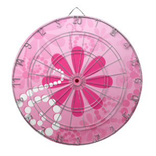 Pretty Pink Flowers Cute Retro Daisy Pattern Dart Board