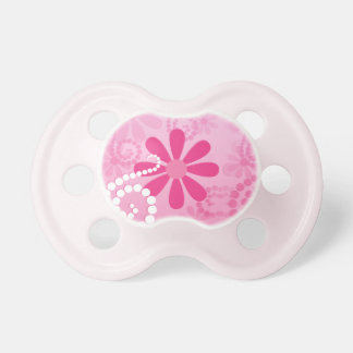 Pretty Pink Flowers Cute Retro Daisy Pattern Pacifier