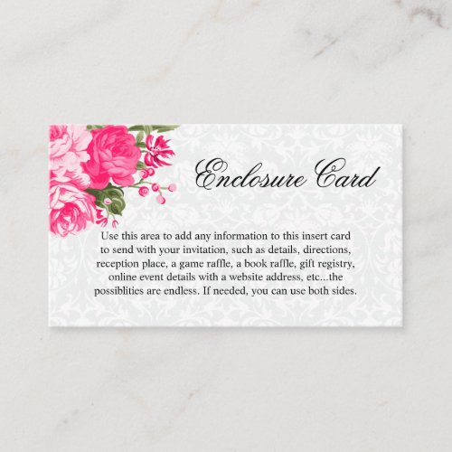 Pretty Pink Flowers Enclosure Card