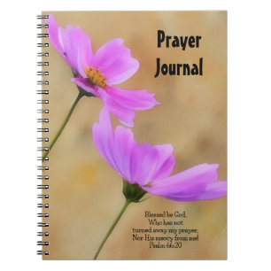 Pretty Pink Flowers Floral Prayer Journal Notebook