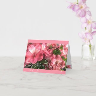 Pretty Pink Flowers Folded Greeting Card