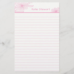 Pretty Pink Flowers Stationery